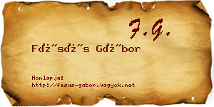 Fésüs Gábor névjegykártya